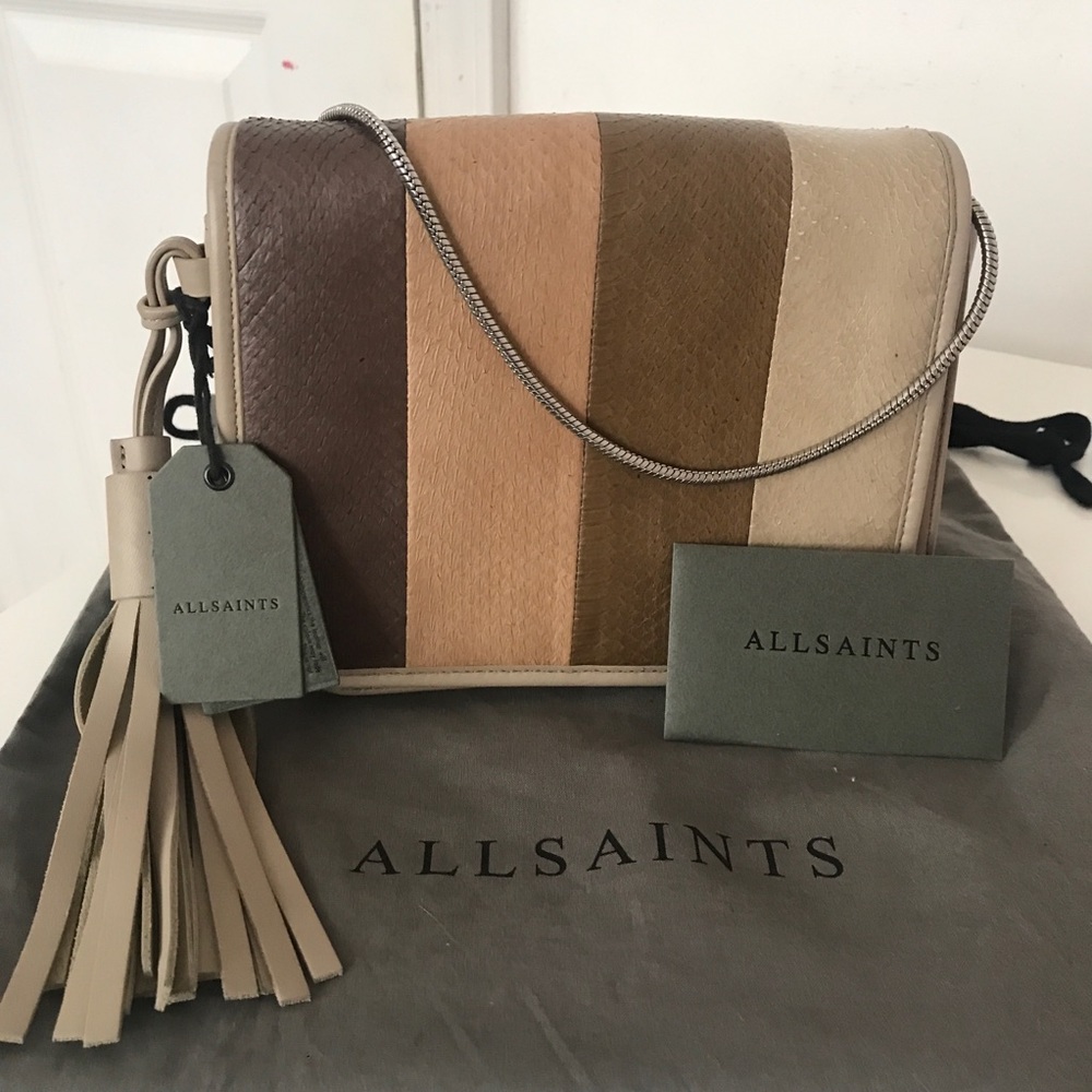 Allsaints snakeskin shoulder bag